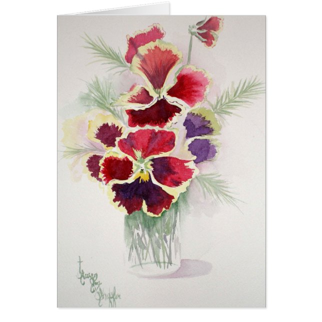 Pansies en ooien in Jelly Jar (Voorkant)