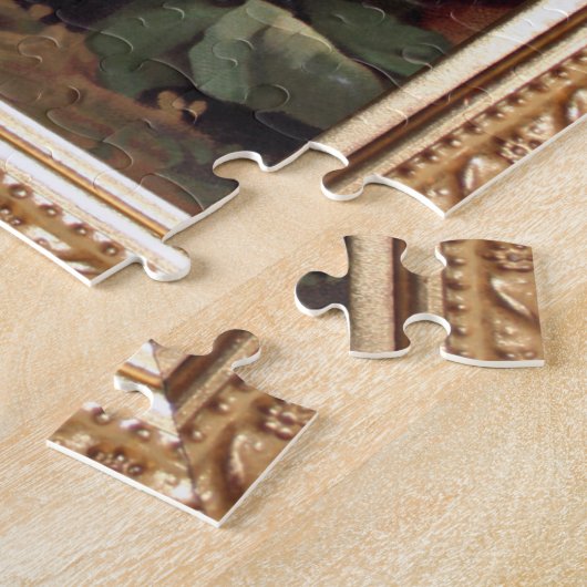  Pansies en Rustieke Scène Legpuzzel (Zijkant)