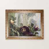 Pansies en Rustieke Scène Legpuzzel (Horizontaal)