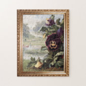  Pansies en Rustieke Scène Legpuzzel (Verticaal)