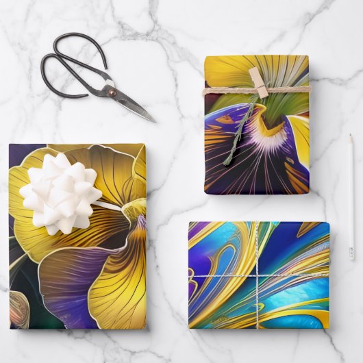 pansies en samenvattingen inpakpapier vel (Voorkant)