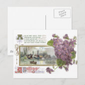 Pansies en Serene Vignette  Verjaardag Briefkaart (Voorkant / Achterkant)