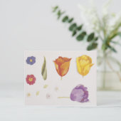 Pansies en tegels briefkaart (Staand voorkant)