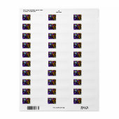 Pansies en uil adreslabel etiket (Full Sheet)