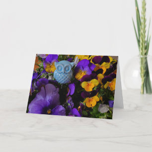 Pansies en uil kaart
