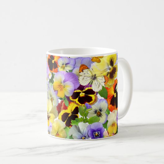 Pansies en vlinders Mok (Voorkant rechts)