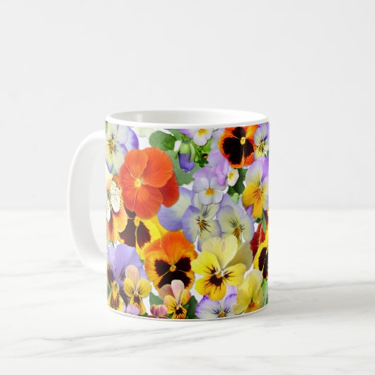 Pansies en vlinders Mok (Voorkant links)