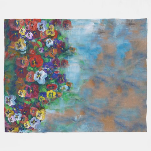Pansies Fleece Deken (Voorkant (Horizontaal))