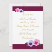 Pansies Floral 50e verjaardag Kaart (Achterkant)