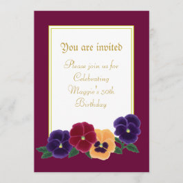 Pansies Floral 50e verjaardag Kaart