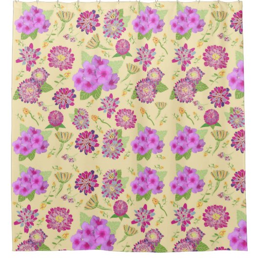 Pansies Floral Boeket Douchegordijn (Voorkant)