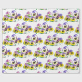 Pansies Floral tuinschild Cadeaupapier (Vlak)
