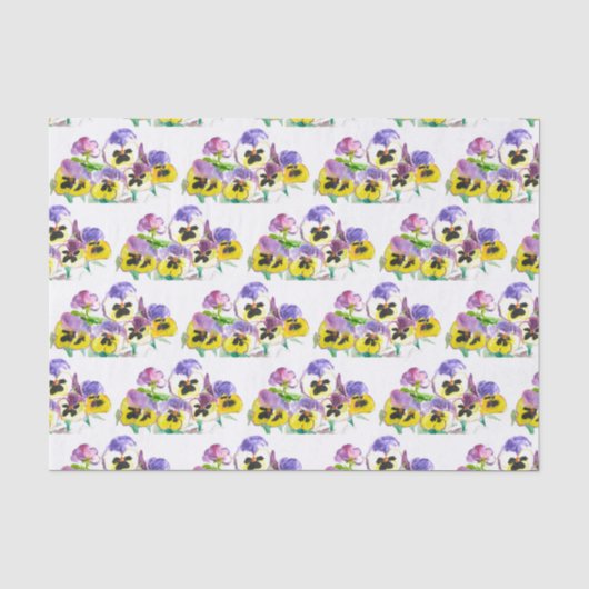 Pansies Floral tuinschild Tissuepapier (Voorkant)