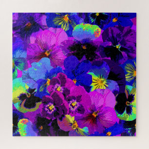 Pansies Flowers Jigzaag Puzzle Spring Paars Legpuzzel