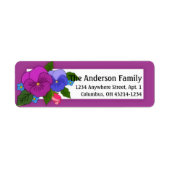 Pansies Flowers Return Address Labels d1 (Voorkant)