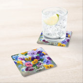 Pansies Gelukkige Verjaardag Kartonnen Onderzetters (Insitu)