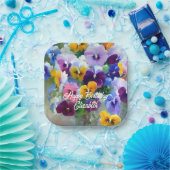 Pansies Gelukkige Verjaardag Papieren Bordje (Feest)