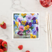 Pansies Gelukkige Verjaardag Servet (Insitu)