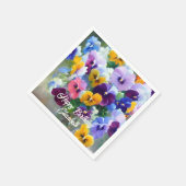 Pansies Gelukkige Verjaardag Servet (Hoek)