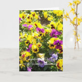 Pansies Gepersonaliseerd 65th Wedding Jubileum Kaart (Gele Bloem)