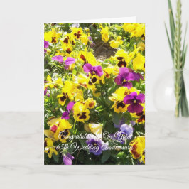 Pansies Gepersonaliseerd 65th Wedding Jubileum Kaart