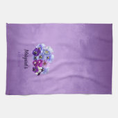  Pansies Gepersonaliseerde Paarse keukenhanddoeken (Horizontaal)