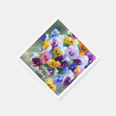 Pansies Happy Moederdag Servet (Hoek)