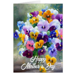 Pansies Happy Moederdag Wenskaart