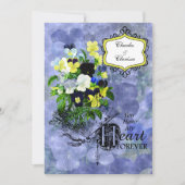 Pansies Heart Weddenschap 5x7 Uitnodiging (Voorkant)