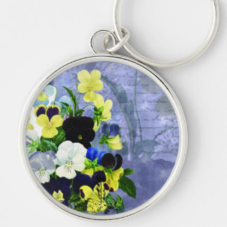 Pansies Heart Wedding Sleutelhanger