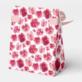 Pansies hebben donkerrode roze waterverf gedempt bedankdoosjes (Achterkant)