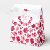 Pansies hebben donkerrode roze waterverf gedempt bedankdoosjes (Voorkant Zijde)