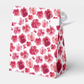 Pansies hebben donkerrode roze waterverf gedempt bedankdoosjes (Achterkant)