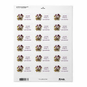 Pansies in Bloom, Floral Garden Flowers Etiket (Full Sheet)