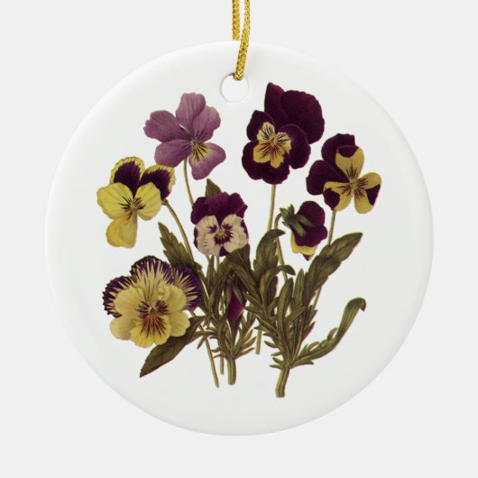  Pansies in Bloom, Floral Garden Flowers Keramisch Ornament (Voorkant)