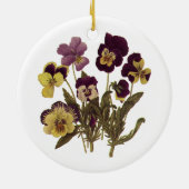  Pansies in Bloom, Floral Garden Flowers Keramisch Ornament (Achterkant)