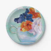 PANSIES IN EEN BORD VAN HET PAPIER VAN DE TEACUP (Voorkant)