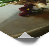 Pansies in een Brass Bowl Poster (Hoek)
