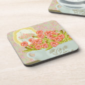 Pansies in een kom bier onderzetter (Linkerzijde)