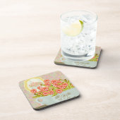 Pansies in een kom bier onderzetter (Rechterzijde)