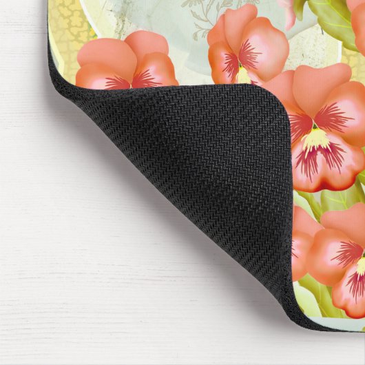 Pansies in een kom muismat (Hoek)