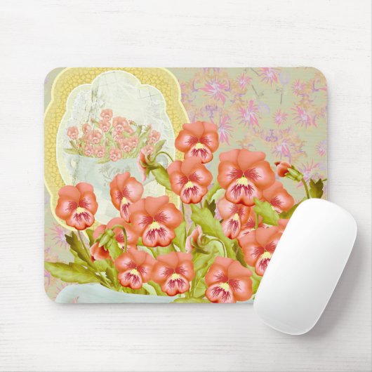 Pansies in een kom muismat (Met muis)