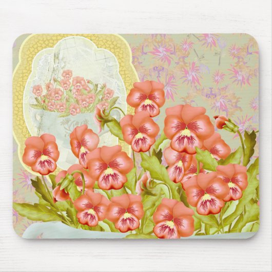 Pansies in een kom muismat (Voorkant)