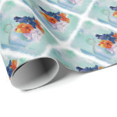 PANSIES IN EEN TEACUP WRAPPINGPAPIER CADEAUPAPIER (Rol Hoek)