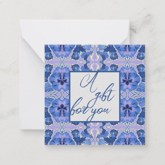 Pansies in Lavendel & Blauw Notitiekaartje (Voorkant)