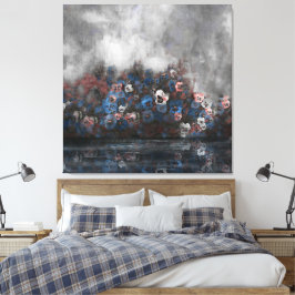 "Pansies In The Mist" 40" x 40" Canvas Afdruk