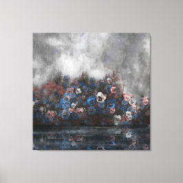 "Pansies In The Mist" 40" x 40" Canvas Afdruk