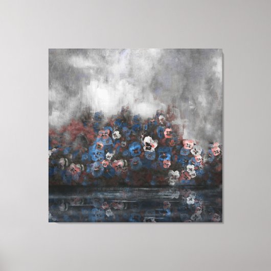 "Pansies In The Mist" 40" x 40" Canvas Afdruk (Voorkant)