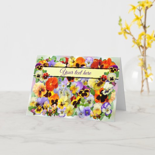  Pansies Kaart (Gele Bloem)