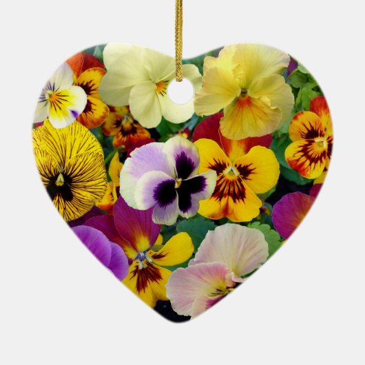  Pansies Keramisch Ornament (Achterkant)